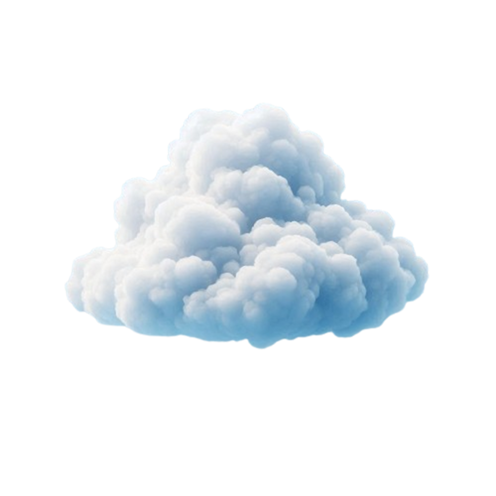 3d natural white cloud in blue sky isolated on white png