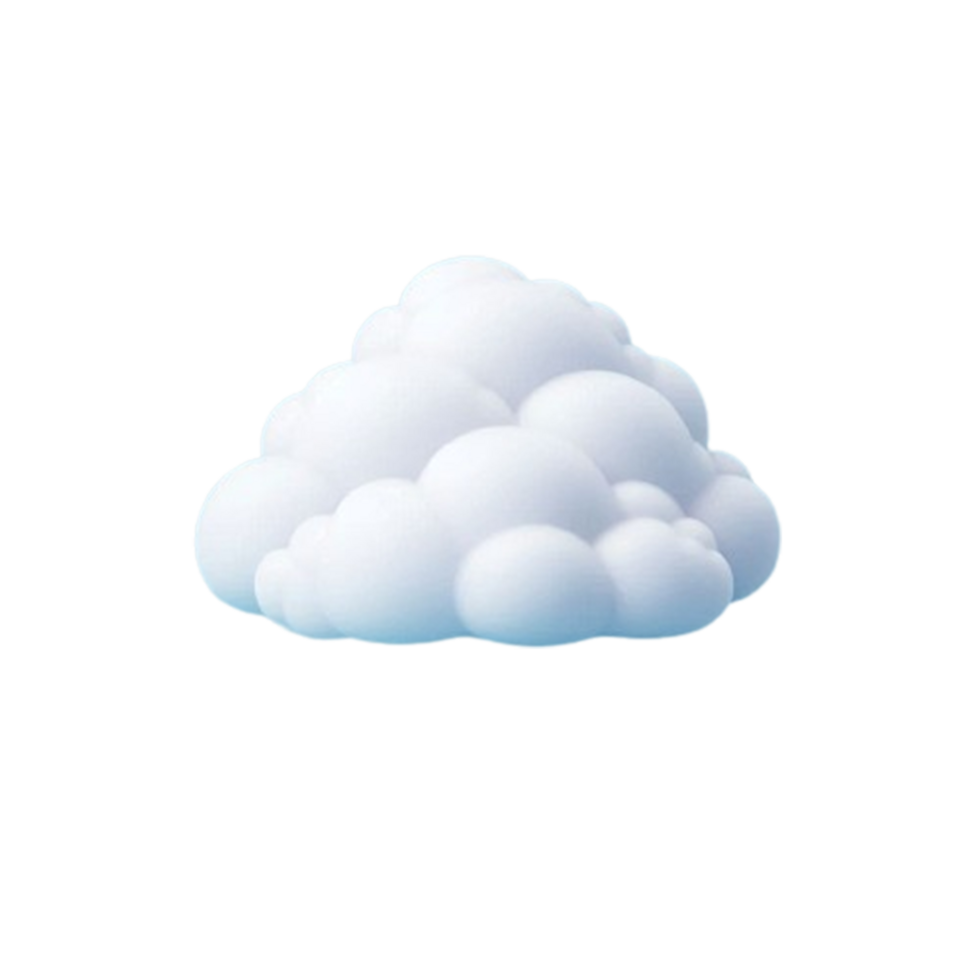 3d natural white cloud in blue sky isolated on white png