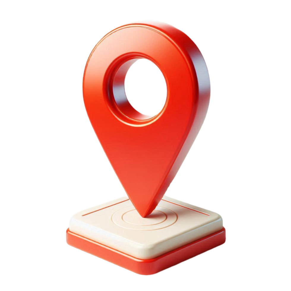 3d render map with local business gps pin location png