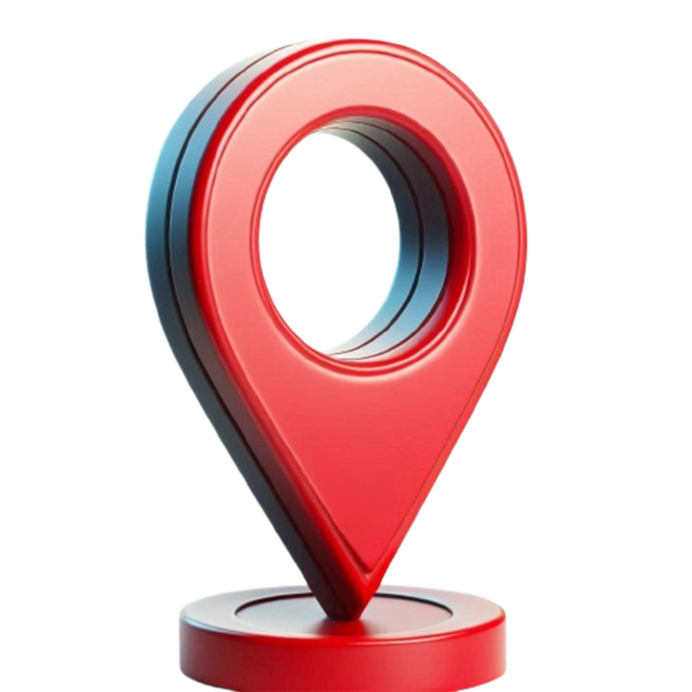 Red Pin Location For Maps 3D location pin sticker, map symbol on transparent background png