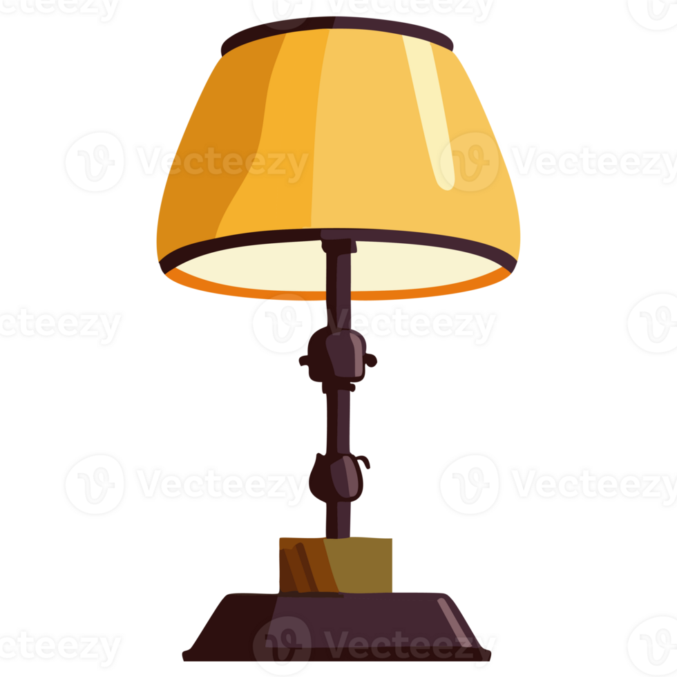 Vintage yellow table lamp icon png
