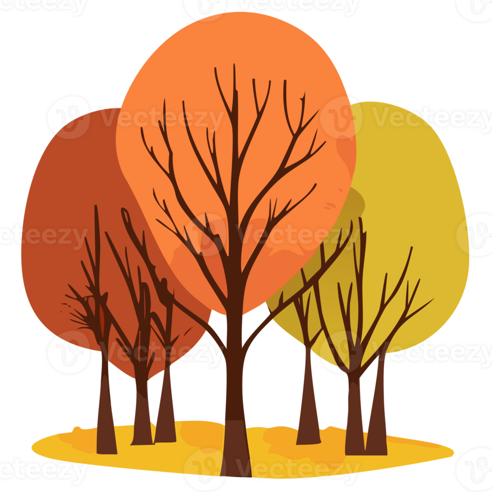Water colors autumn trees forest png
