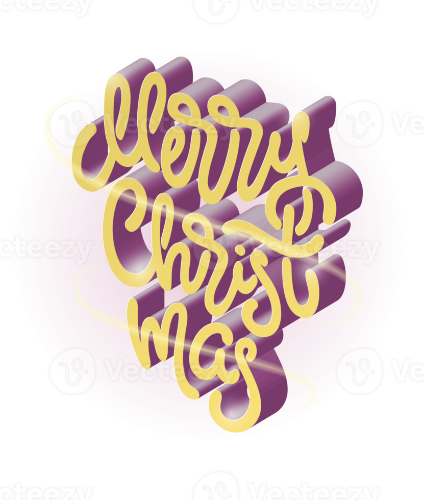 Merry Christmas Typography on Transparent Background png