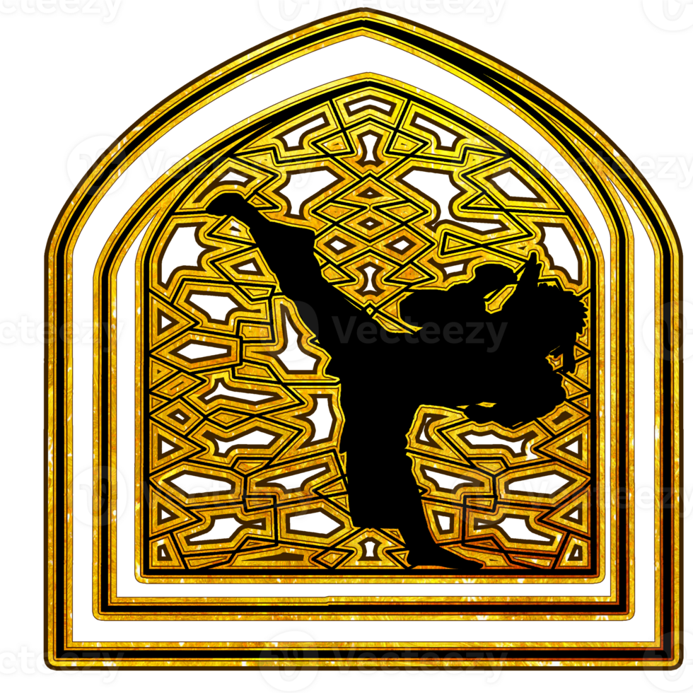 icon logo Malay peninsula martial art with add golden color png