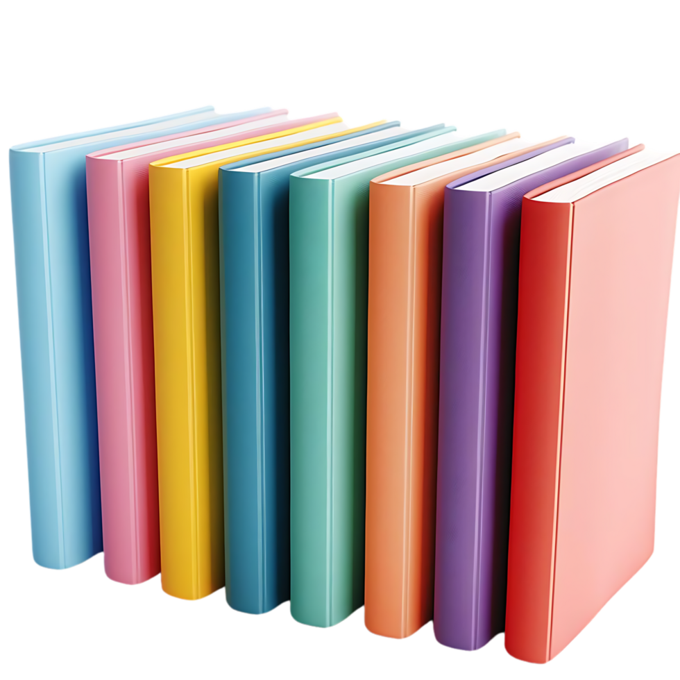 Colorful Books Stacked on a Black Background png