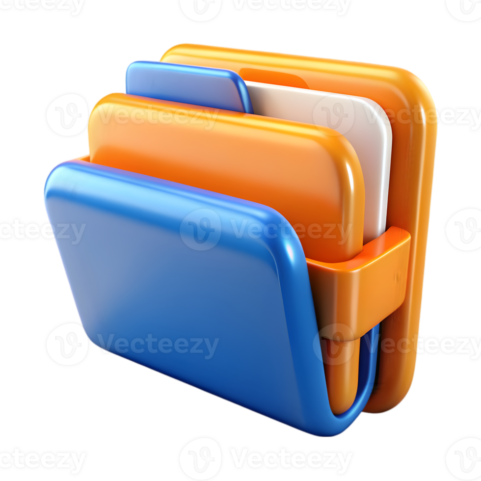 3D Render of a Folder Icon png