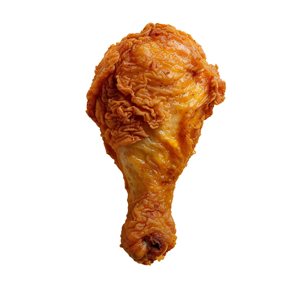 Crispy Chicken leg isolated on transparent background png