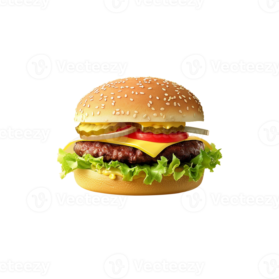 hum burger isolated on transparent background png