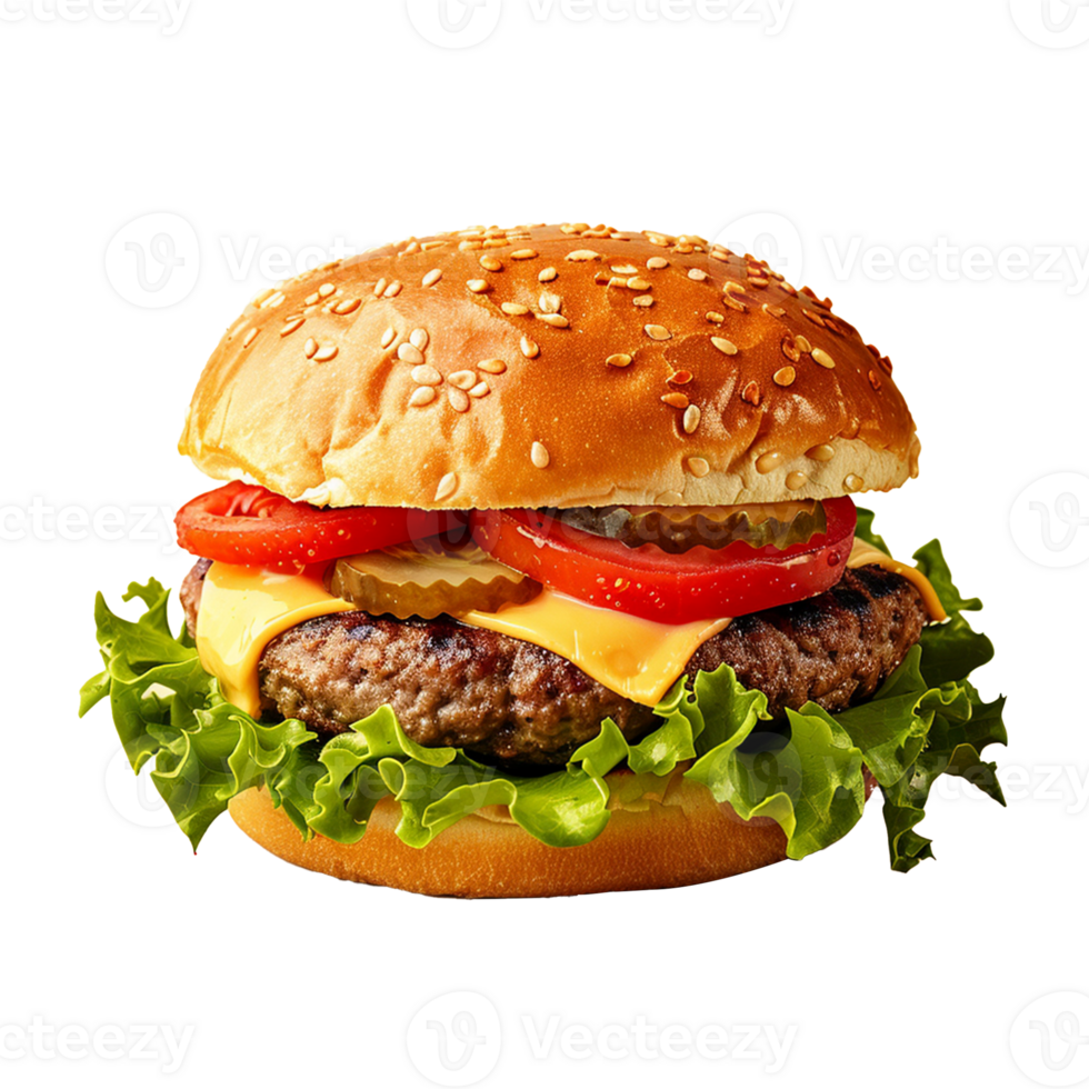 hum burger isolated on transparent background png