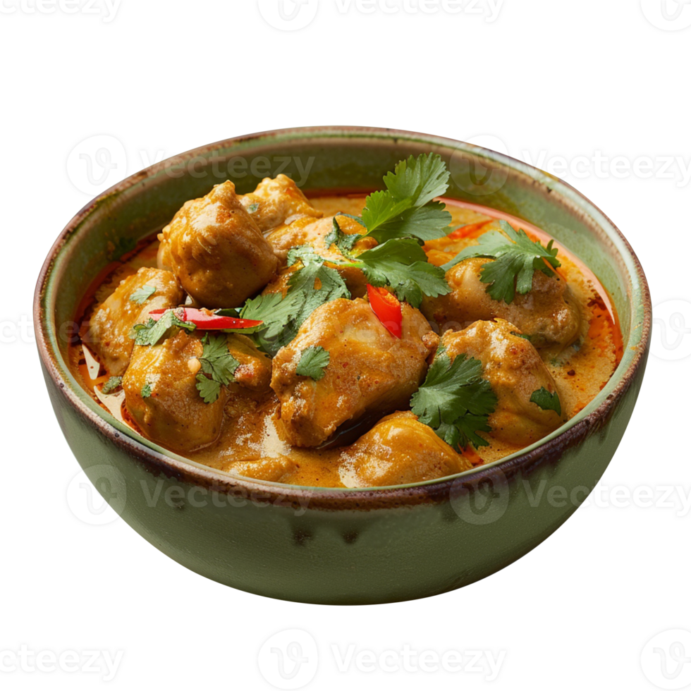 A karai korma in bowl isolated on transparent background png