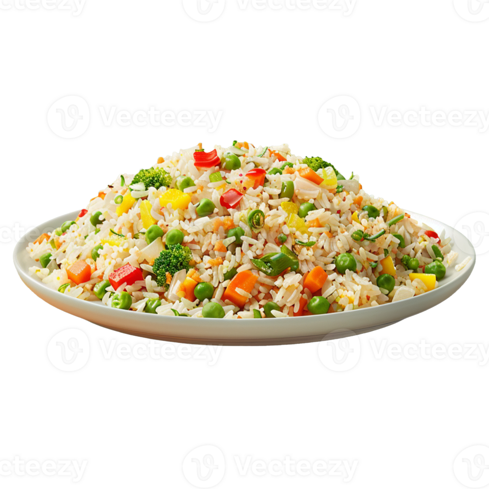 A plate of rice isolated on transparent background png