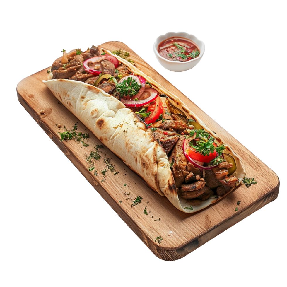 Turkish wrap on wood isolated on transparent background png