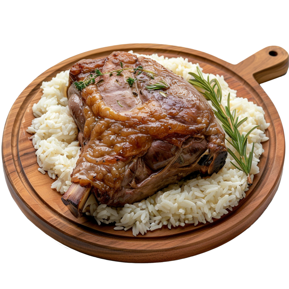 Rice with meat isolated on transparent background png
