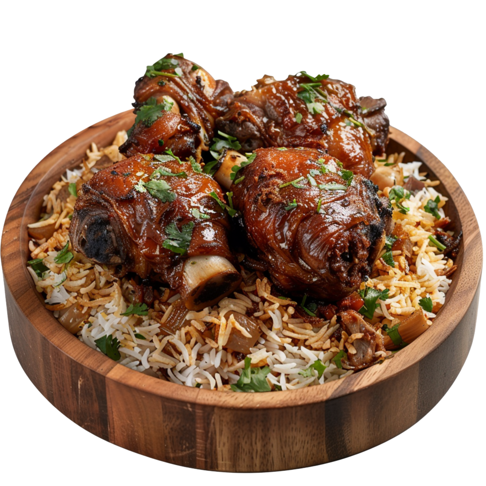 Rice with meat isolated on transparent background png