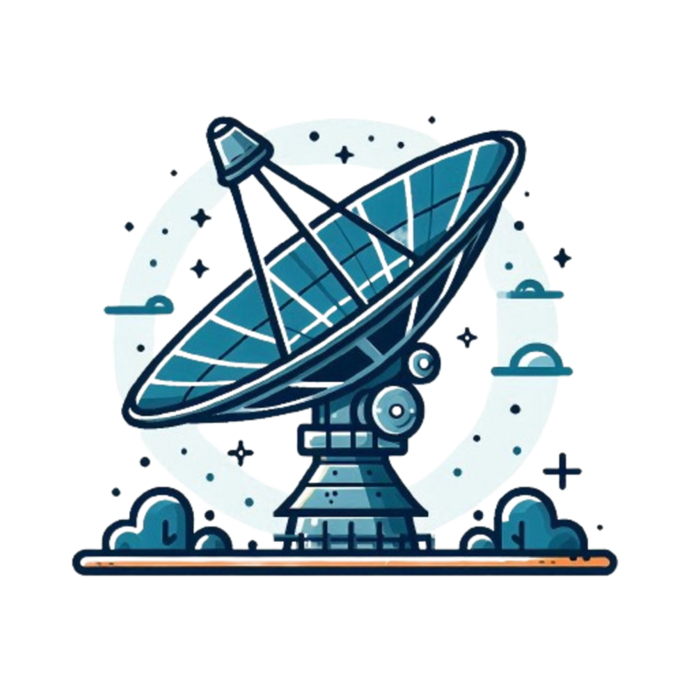 satellite radar signal receiver tower on transperant backgound png