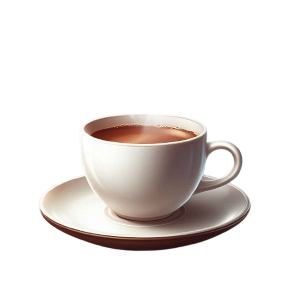 3d cup on black tea isolated on transparent background png