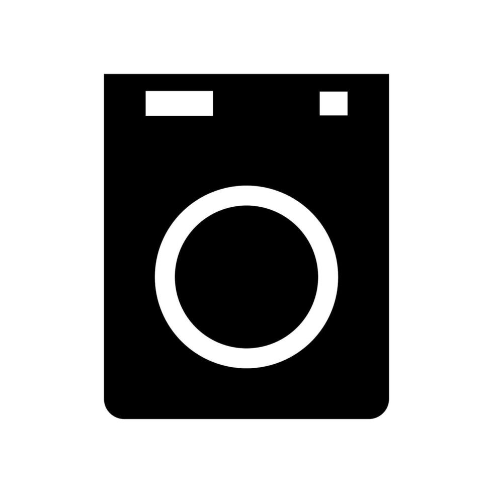 Flat design washing machine icon. vector
