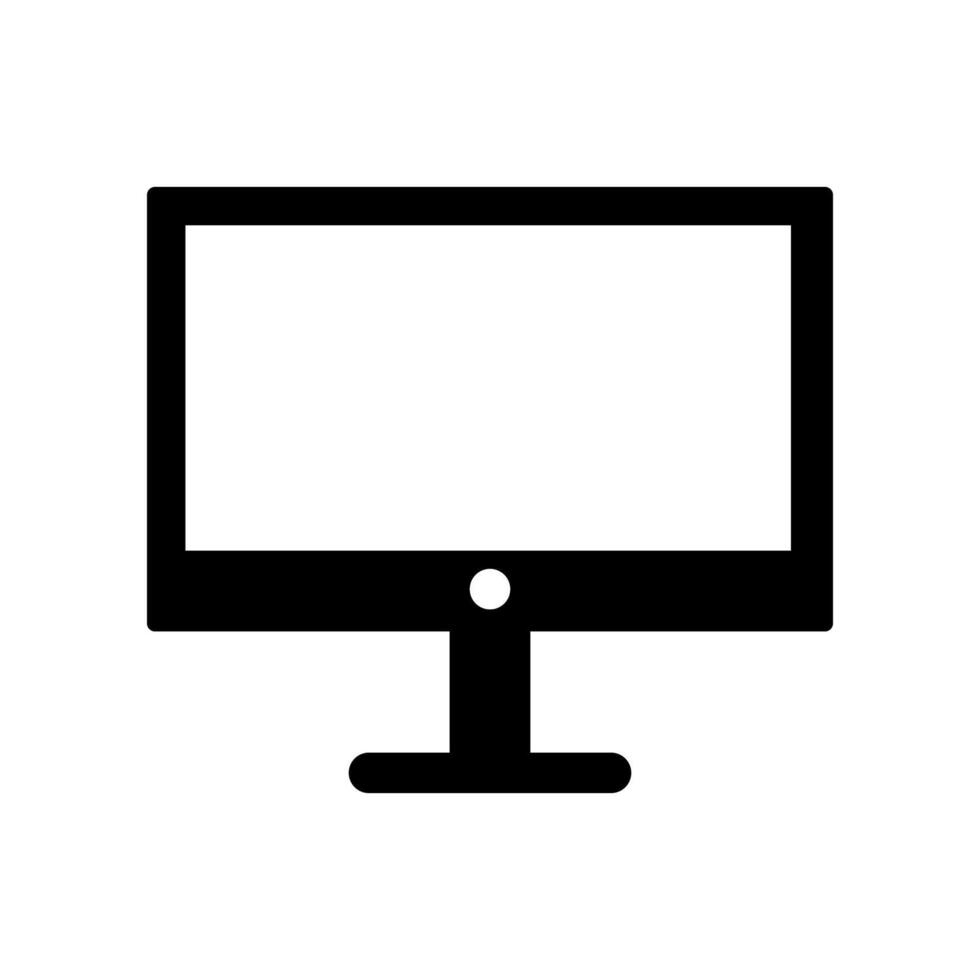 Flat design computer monitor icon. vector