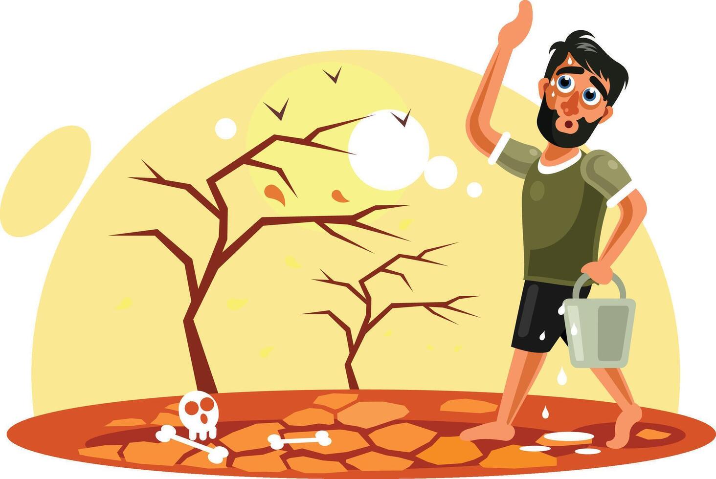 Drought Disaster Illustration vector