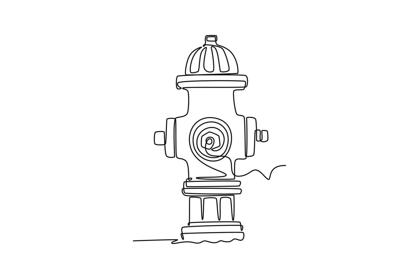Firefighters with firefighting equipment concept. Single line draw design graphic illustration. vector