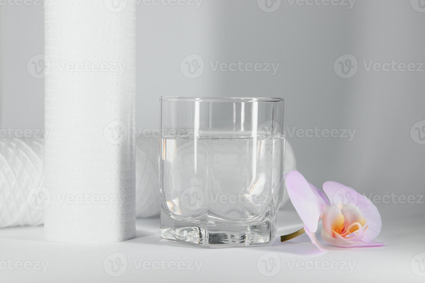 filter cartridges for water on a white background. Installation of reverse osmosis water purification system. photo