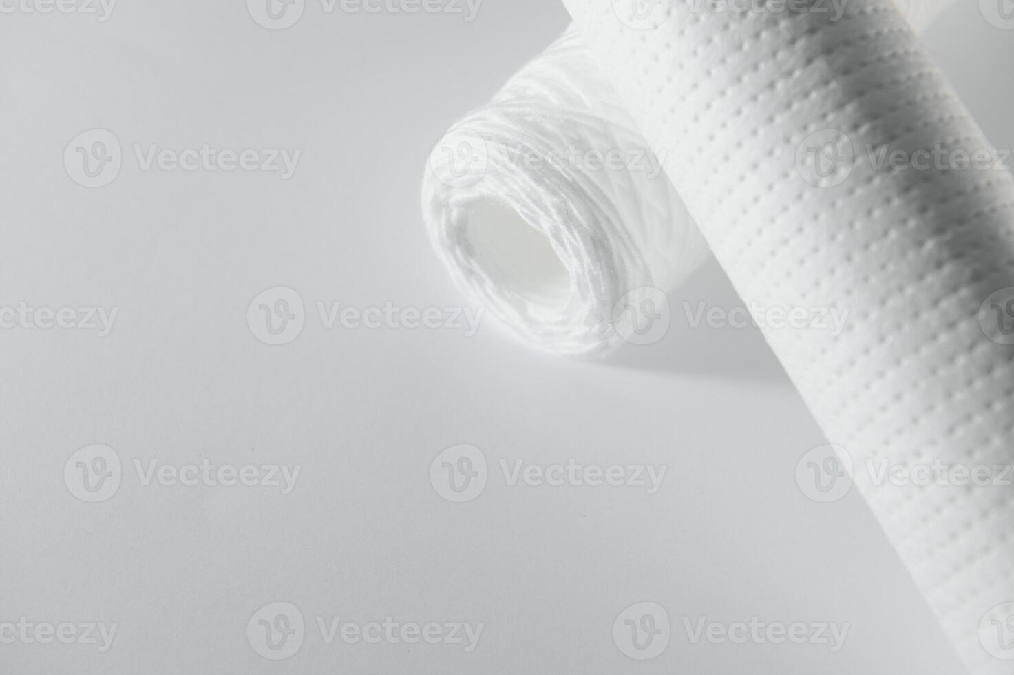 filter cartridges for water on a white background. Installation of reverse osmosis water purification system. photo