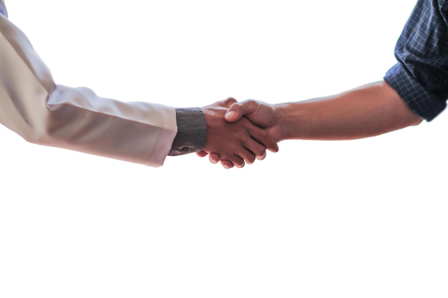 Blurred images,The doctor Hand shake with patients to congratulate the coronavirus covid-19 until it disappeared and no coronavirus covid-19 was detected in the body and able to return to normal life. photo