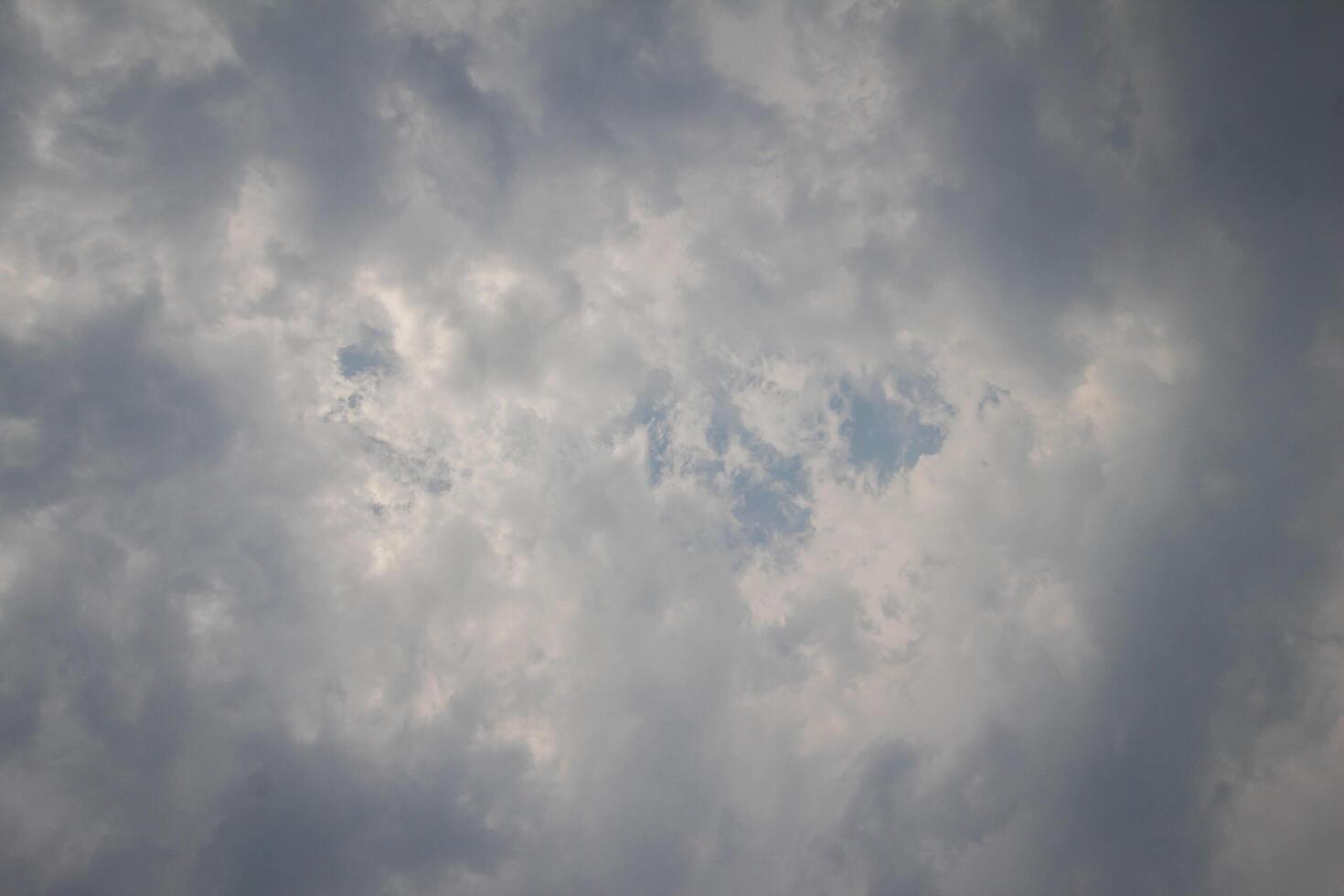 Black clouds in the sky in the rainy season are the formations of a rain storm in the evening. The background of the sky full of black dark rain clouds photo