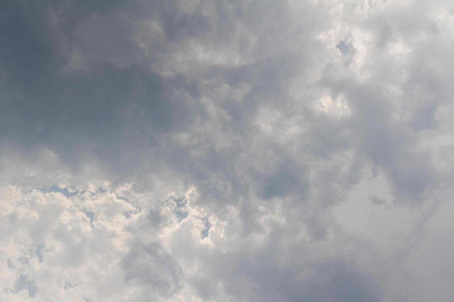 Black clouds in the sky in the rainy season are the formations of a rain storm in the evening. The background of the sky full of black dark rain clouds photo