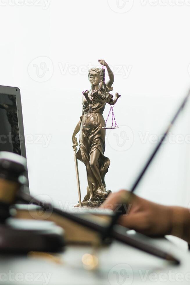 statue of god Themis Lady Justice is used as symbol of justice within law firm to demonstrate truthfulness of facts and power to judge without prejudice. Themis Lady Justice is of justice photo