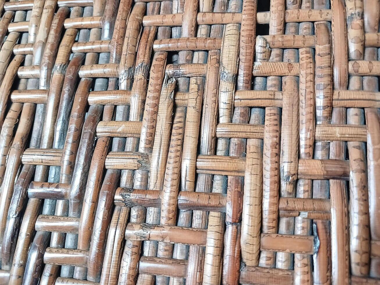 Traditional rattan wood woven texture background. photo