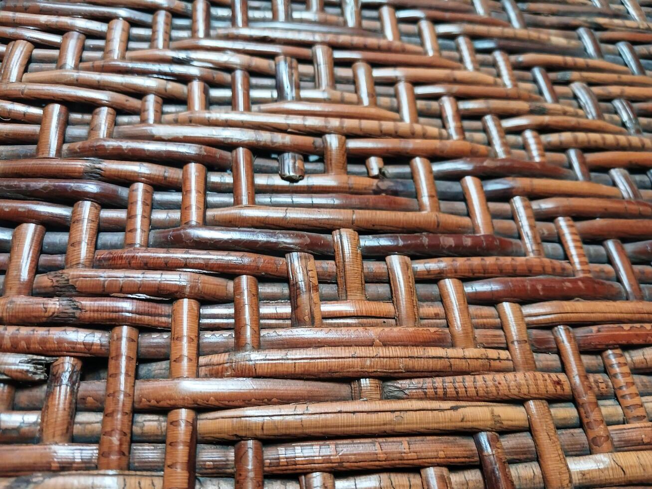 Traditional rattan wood woven texture background. photo
