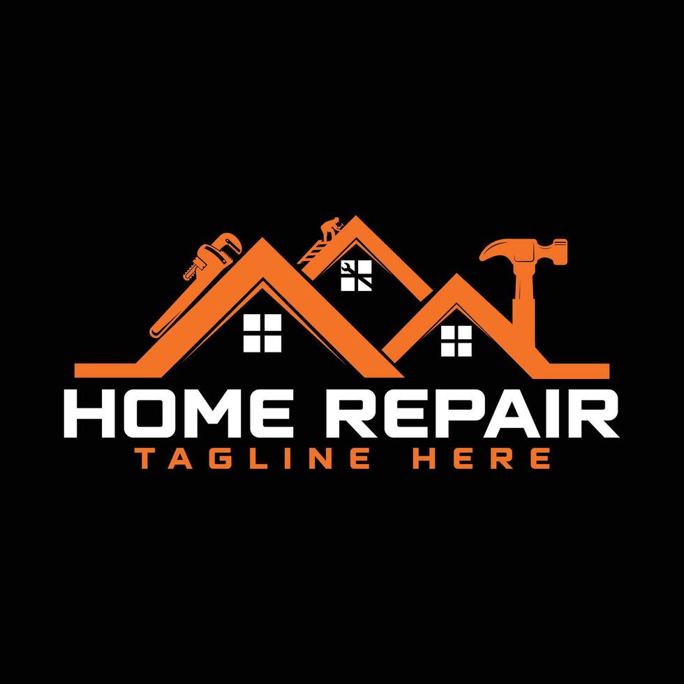 home repair, roofing, remodeling, handyman, home renovation, decor logo vector