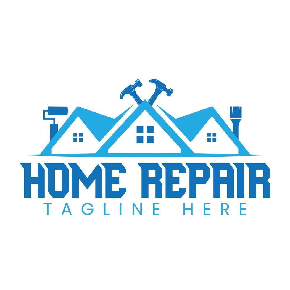 home repair, roofing, remodeling, handyman, home renovation, decor logo vector