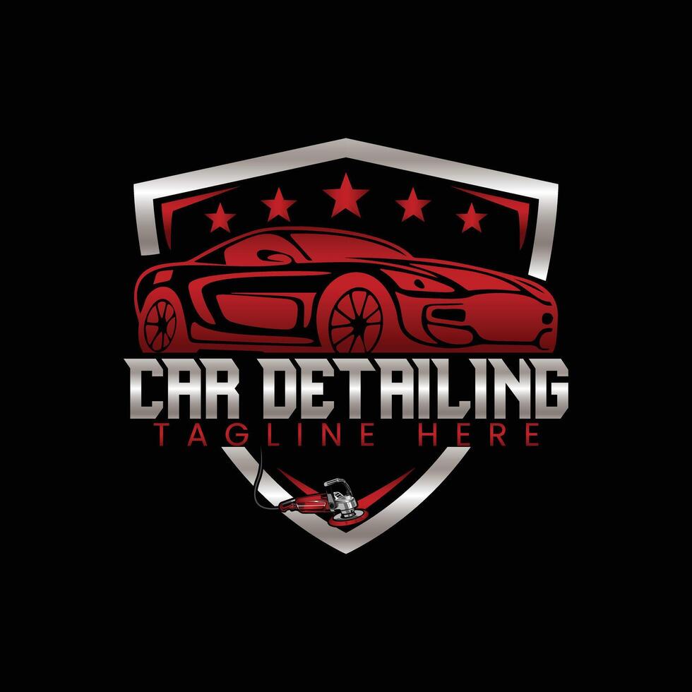 Car detailing logo, automotive logo vector