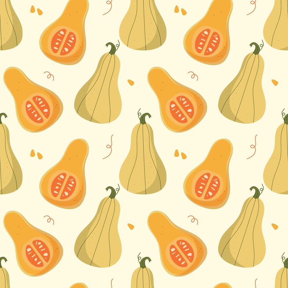 Autumn pumpkins seamless pattern vector