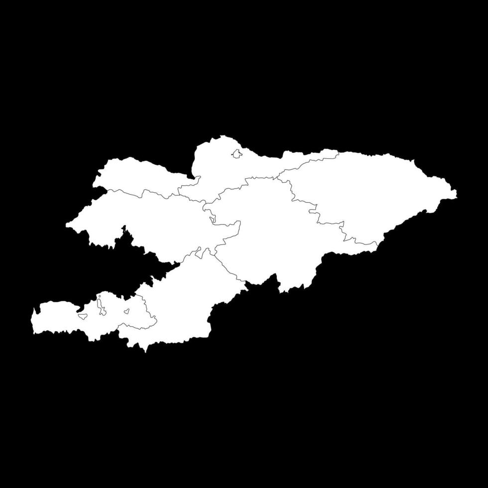 Kyrgyzstan map with administrative divisions. illustration. vector