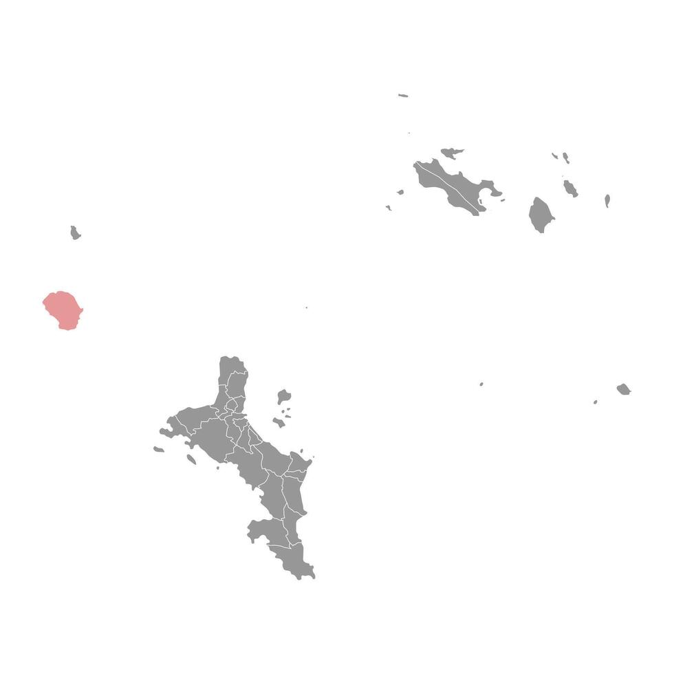 Silhouette Island map, administrative division of Seychelles. illustration. vector