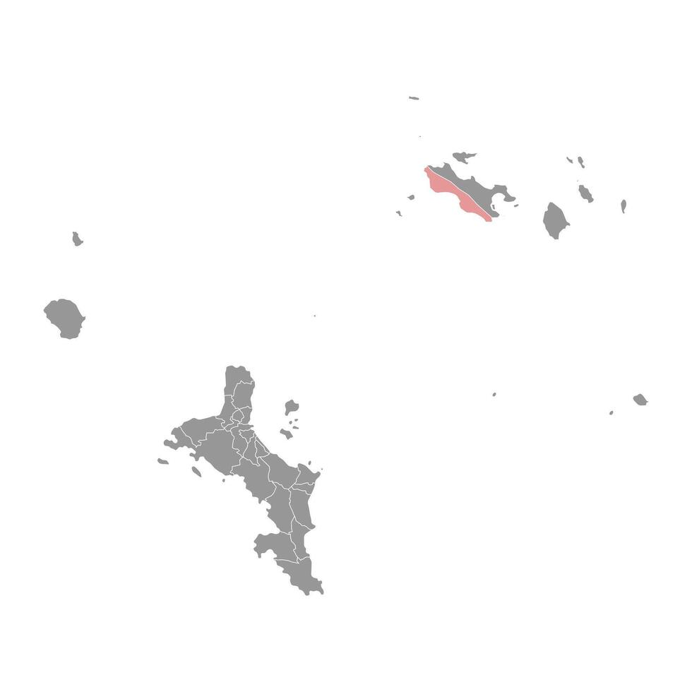 Grand Anse Praslin district map, administrative division of Seychelles. illustration. vector