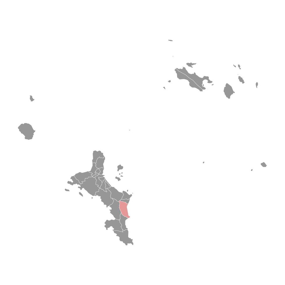 Au Cap district map, administrative division of Seychelles. illustration. vector