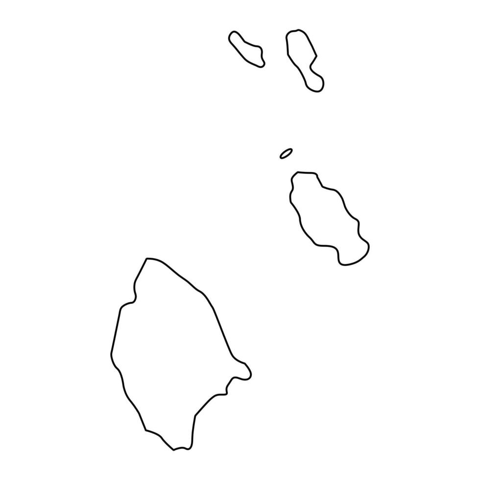 La Digue and Inner Islands district map, administrative division of Seychelles. illustration. vector