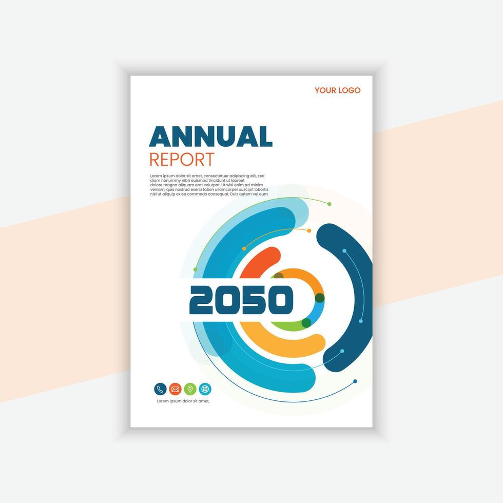 Flat design Annual report brochure design cover for business, corporate, industrial, institute etc vector