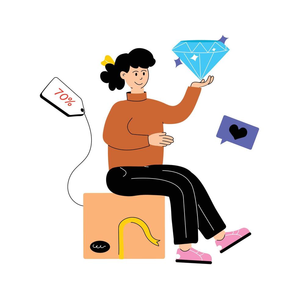 Premium quality illustration of diamond delivery vector
