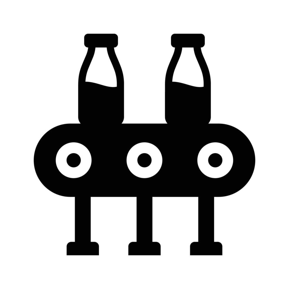 Conveyor belt icon design, milk production vector