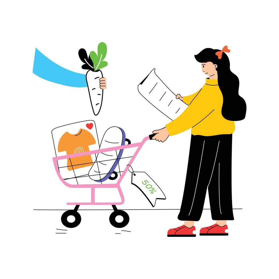 Get this amazing illustration of shopping list vector