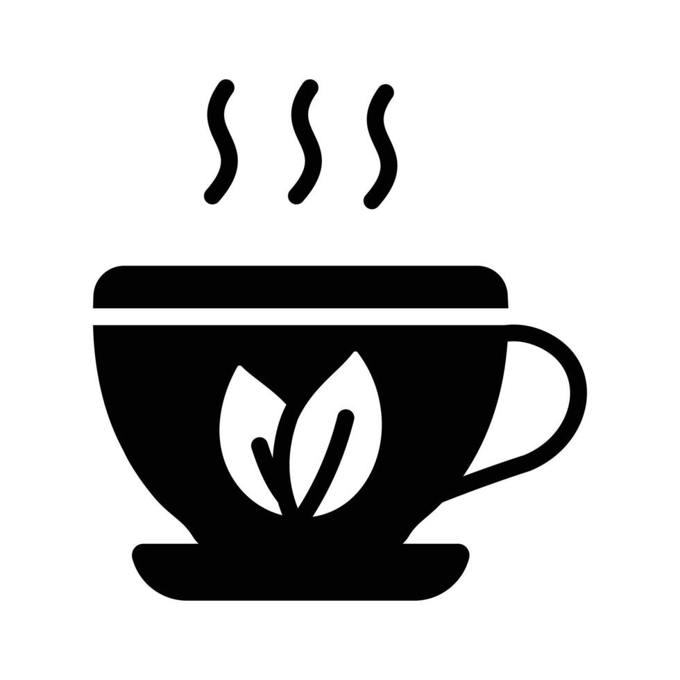 A herbal tea icon representing a soothing, aromatic beverage made from various herbs, flowers, and spices. vector