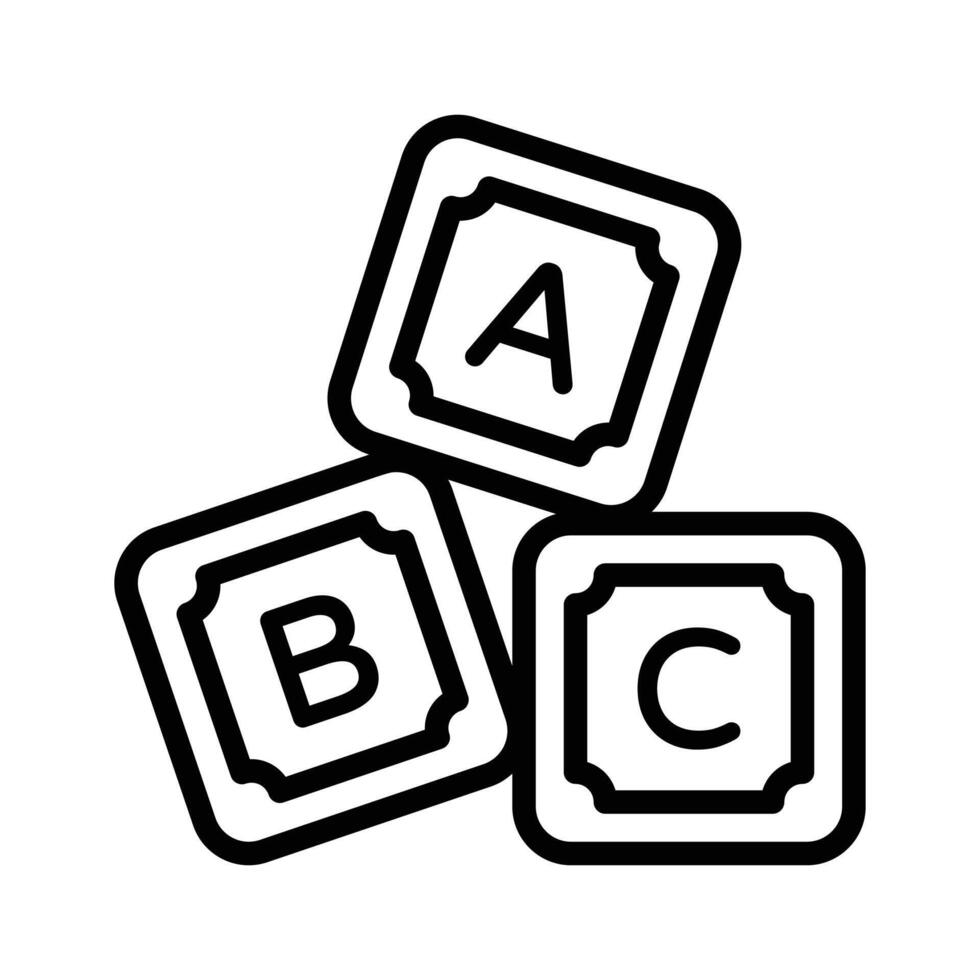 Abc blocks, alphabet blocks icon design in editable style vector