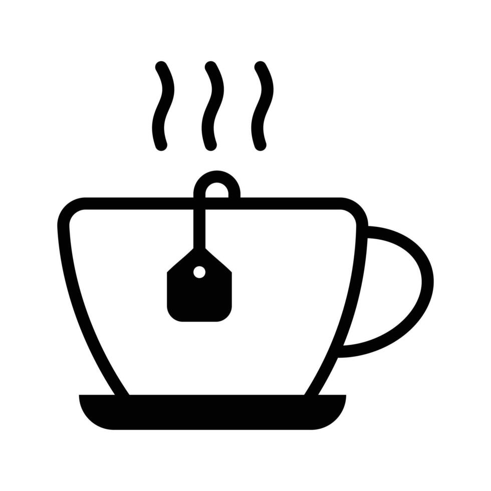 Coffee cup, hot beverage, tea cup with steam design vector