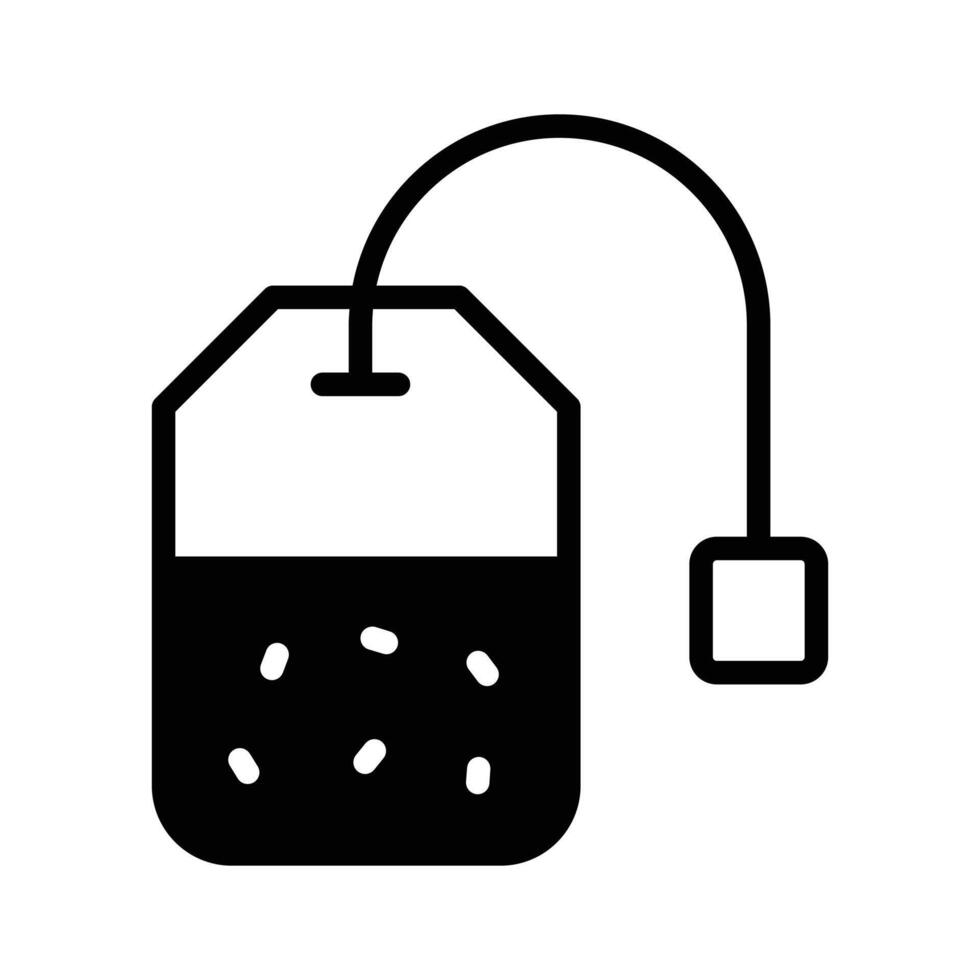 A tea bag icon symbolizing convenience and flavor, used for steeping aromatic tea leaves in hot water. vector