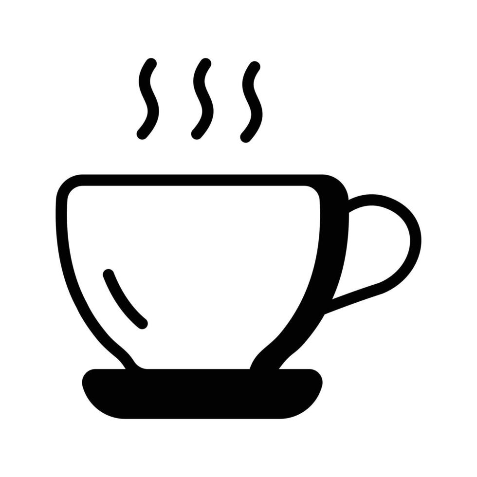 Coffee cup, hot beverage, tea cup with steam design vector